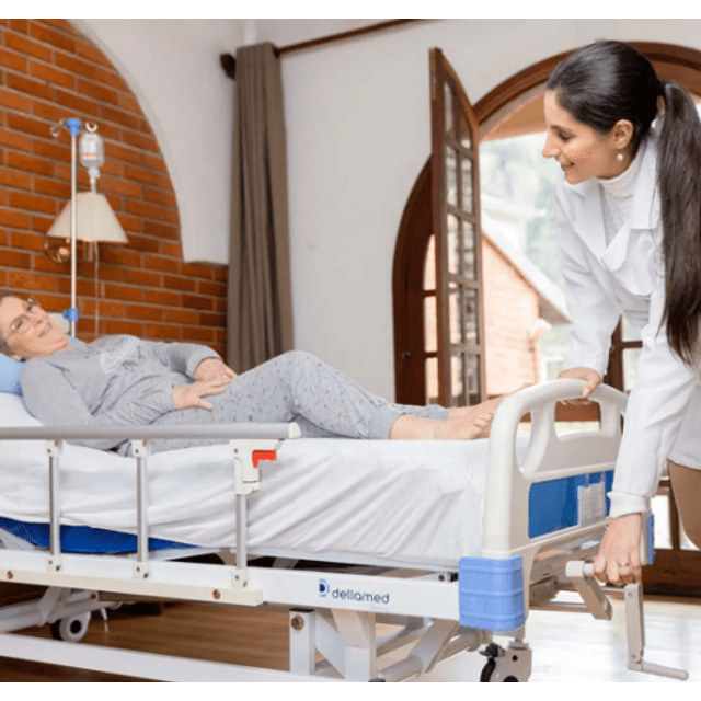 Cama Hospitalar Manual 3 Manivelas com Elevação DX3 - Dellamed