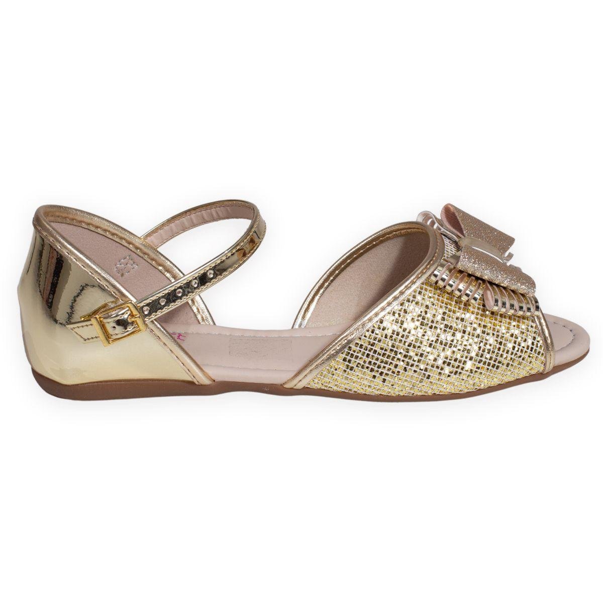Sapato Infantil Feminino Molekinha Dourado 2528.101 – Facily