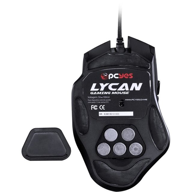 Mouse Gamer PCYes Lycan 8200 DPI Laser Botões Programáveis RGB