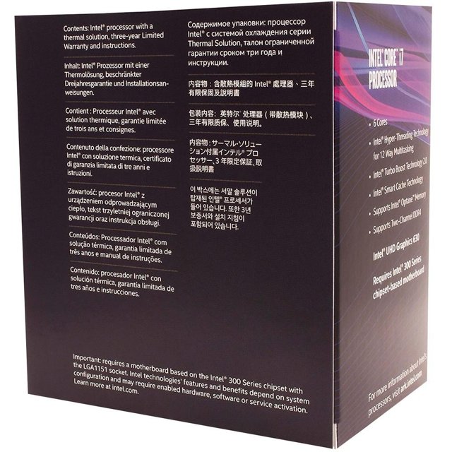 Processador Intel Core i7-8700 Coffee Lake, Cache 12MB, 3.2GHz (4.6GHz Max Turbo), LGA 1151 - BX80684I78700