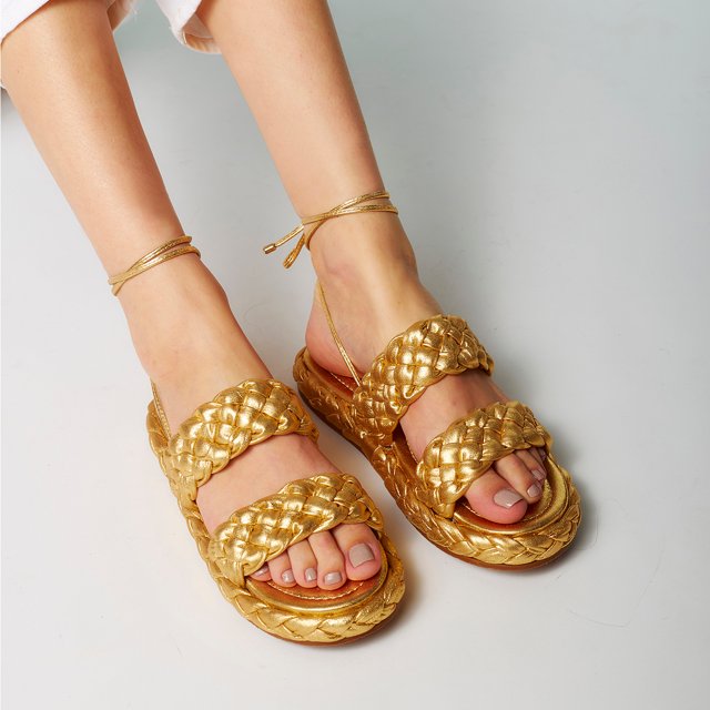 Rasteira Dourada Esfera VICENZA - VI74107 – Ave de Prata