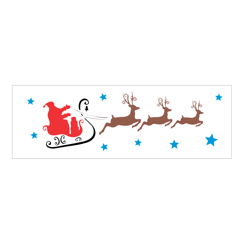 Stencil Papai Noel Renas Trenó Natal - 10x30 - Ref 811 | Stencil direto da fábrica com até 50% Off Stencil Papai Noel Renas Trenó Natal - 10x30 - Ref 811 | Stencil direto da fábrica com até 50% Off