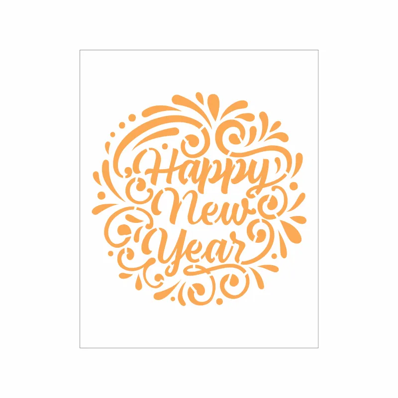 Stencil Happy New Year 20x25 Ref 9495 Stencil direto da
