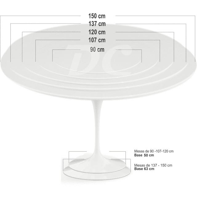 Mesa de Jantar Saarinen Tulipa Redonda - 90 cm - Marmore Espirito Santo   DecoCasa - Democratização e Popularização do Design - Compre Online