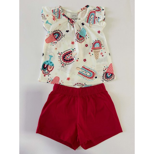 Conjunto Infantil Verão Menina Shorts Blusa Roupa Juvenil