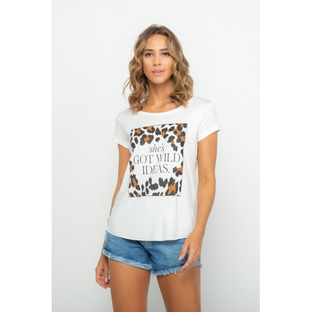 Camiseta Feminina T-shirt Baby Look She´s got wild ideias