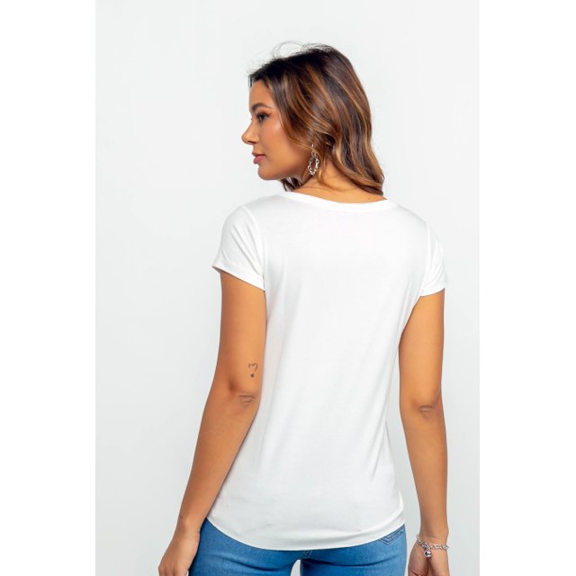 Camiseta Feminina T-shirt Baby Look Frase Minimalista - bla + ♡