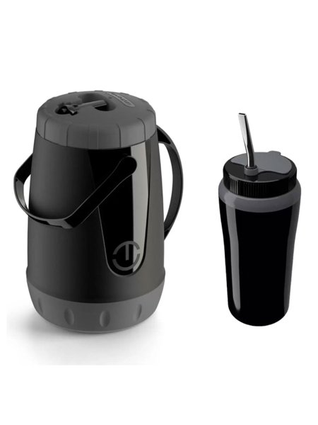 GARRAFA TERMICA EXCLUSIVA 2,5L INOX/PRETO