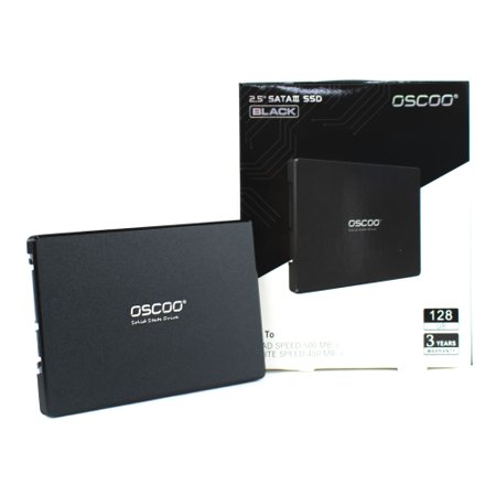 SSD 128GB Black Oscoo - SATA 3, 2.5", Leitura até 500MB/s e Gravação até 450MB/s