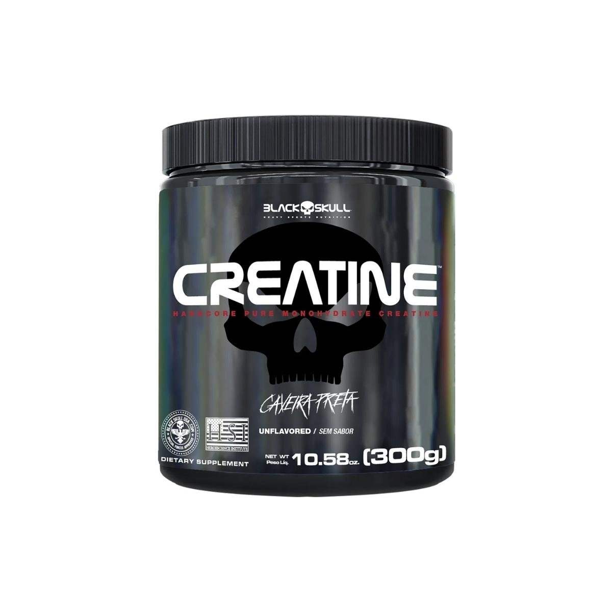 Creatine Creatina Monohidratada 300g Black Skull Brasil Trail