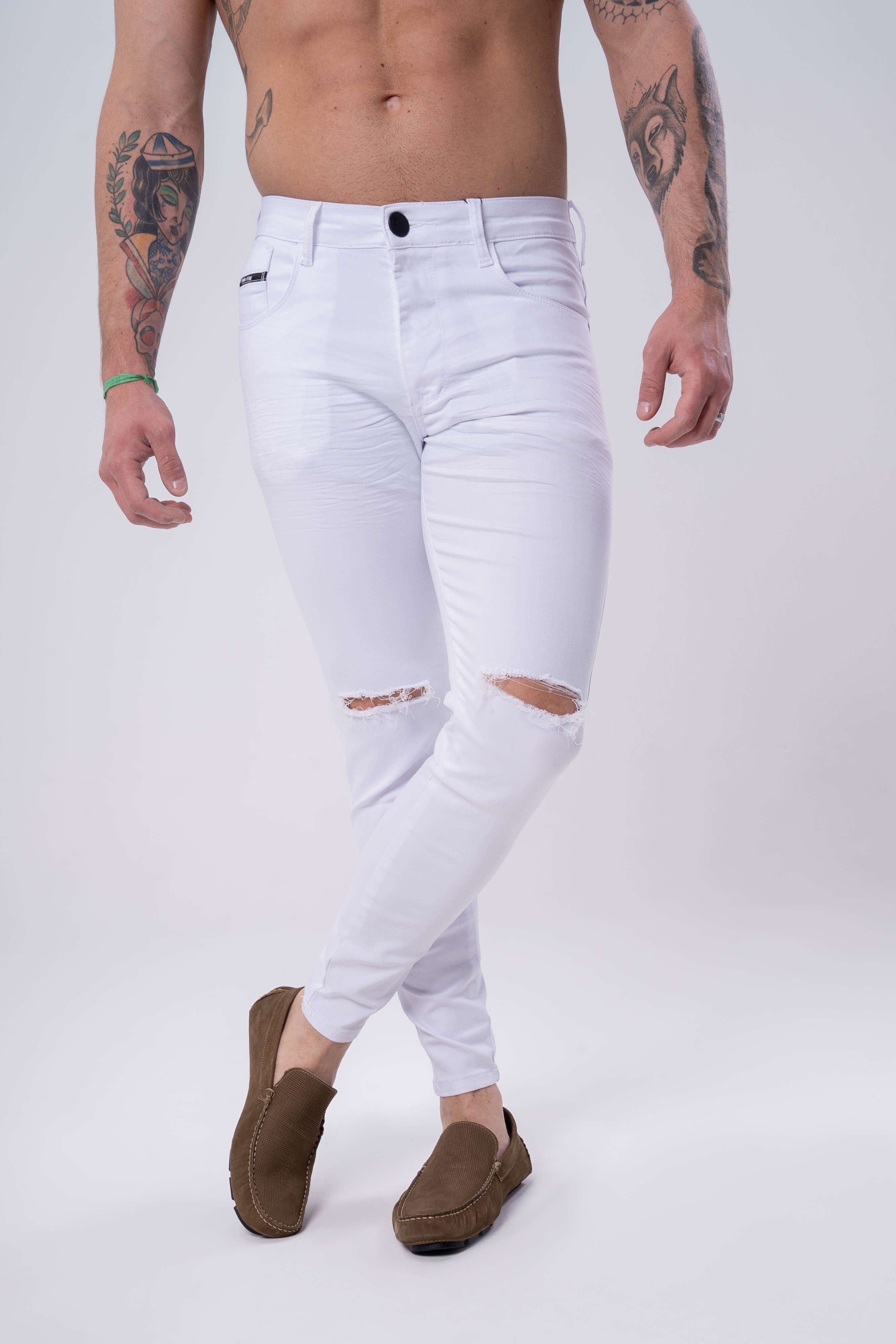 Calça colada hot sale para homem