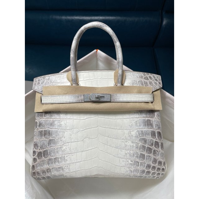 hermès white himalayan crocodile diamond birkin bag