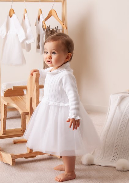Vestido Tricô Batizado Infantil | Bebelândia