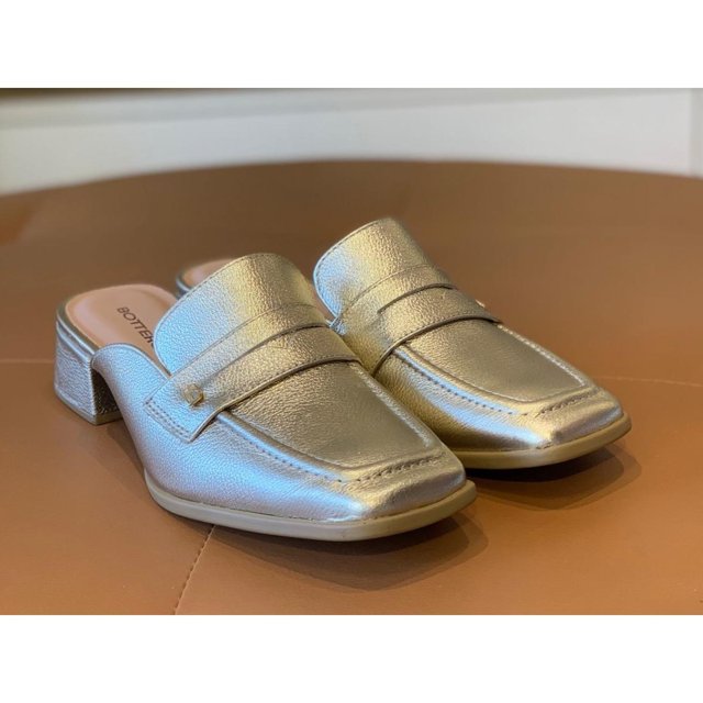 Sapato Bottero Mule Bottero Salto Mule Bottero Couro Bico Fino