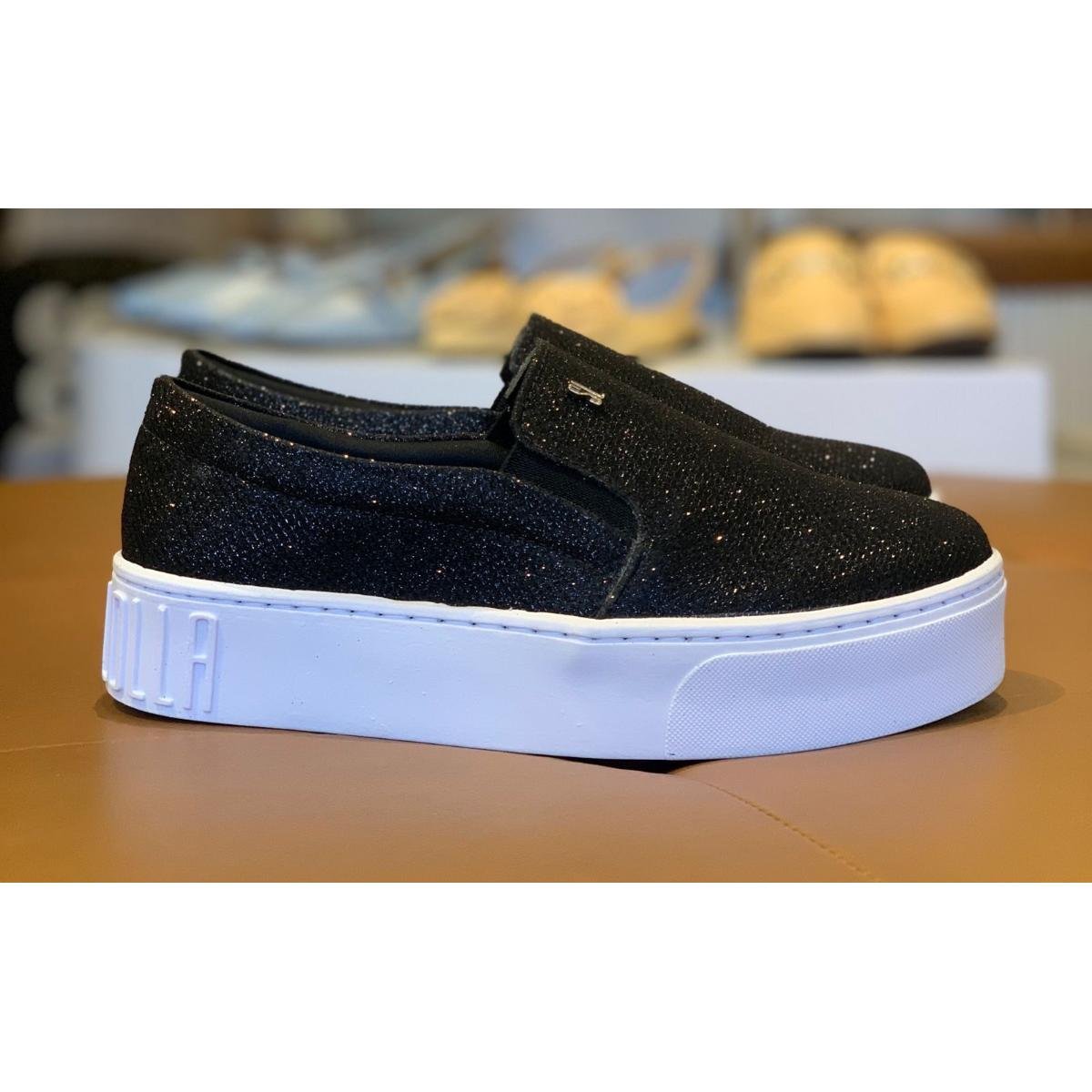 Sola Alta Slip On Santa Lolla Brilho Preto TÊNIS SANTA LOLLA
