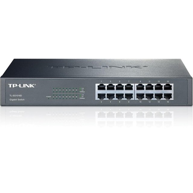 Switch TP-Link 16 Portas, Gigabit 10/100/1000, Compatível com Rack - TL-SG1016D