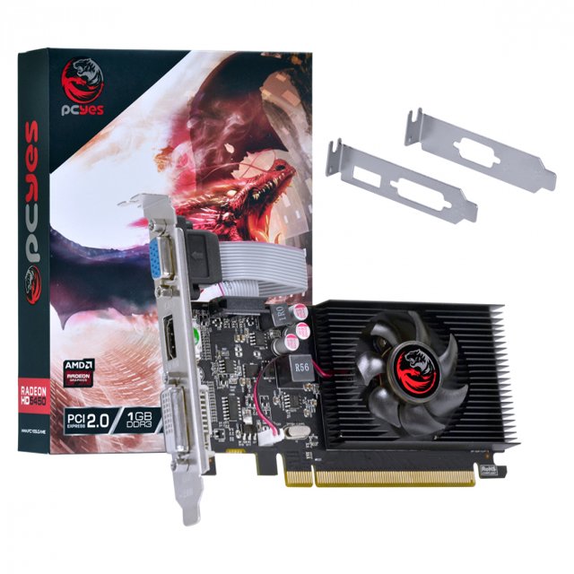Placa De Video Pcyes Radeon HD 5450 1GB, DDR3, 64 Bits Low Profile - PJ54506401D3LP