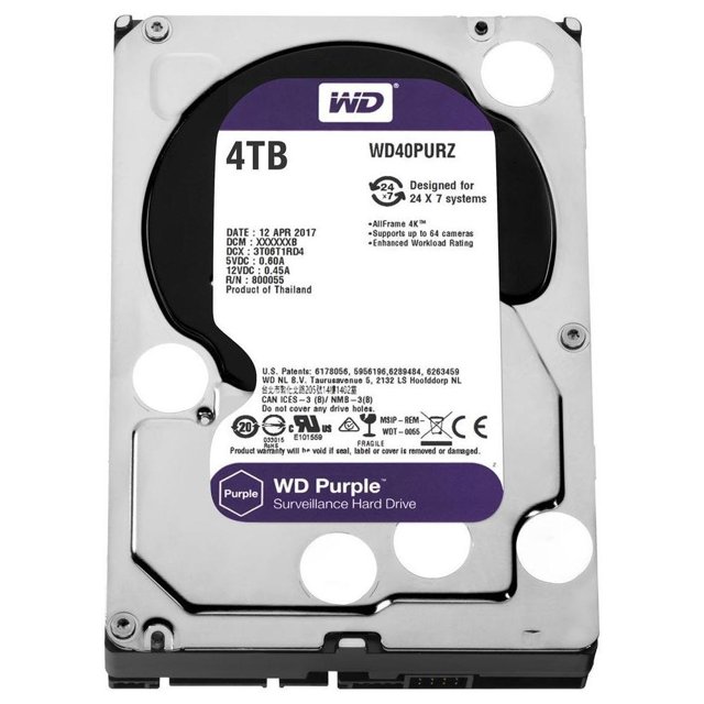 HD WD Purple 4 TB Para Segurança, Vigilancia, DVR - WD40PURZ