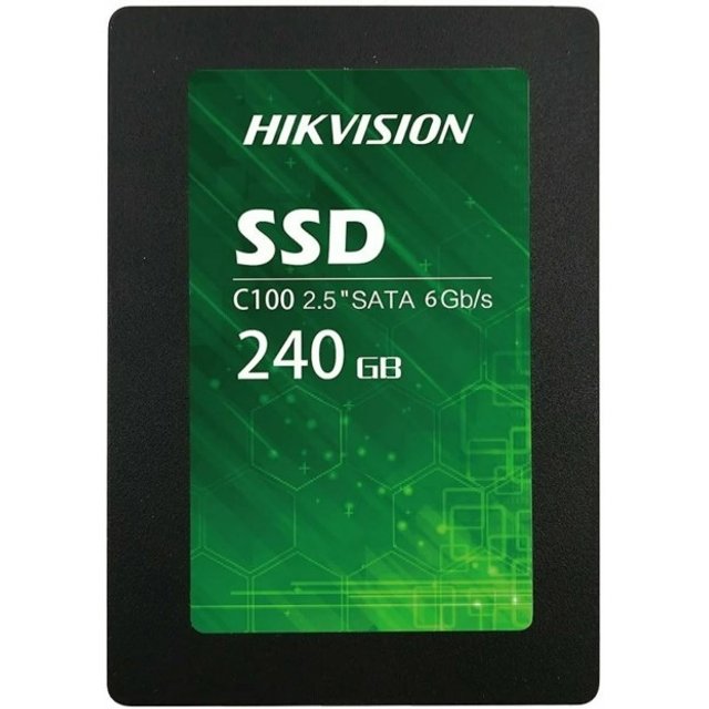 SSD Hikvision C100 240GB, Sata III, Leitura 550MBs, Gravação 450MBs - HS-SSD-C100/240G