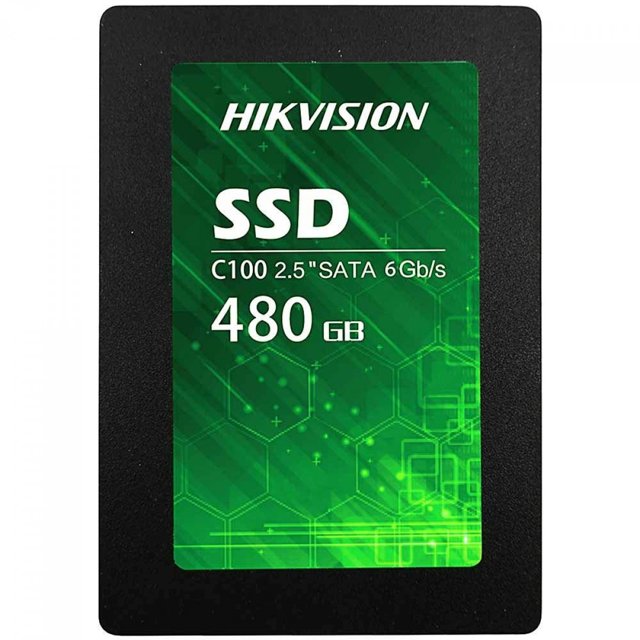 SSD Hikvision C100 480GB, Sata III, Leitura 550MBs e Gravação 470MBs - HS-SSD-C100/480G