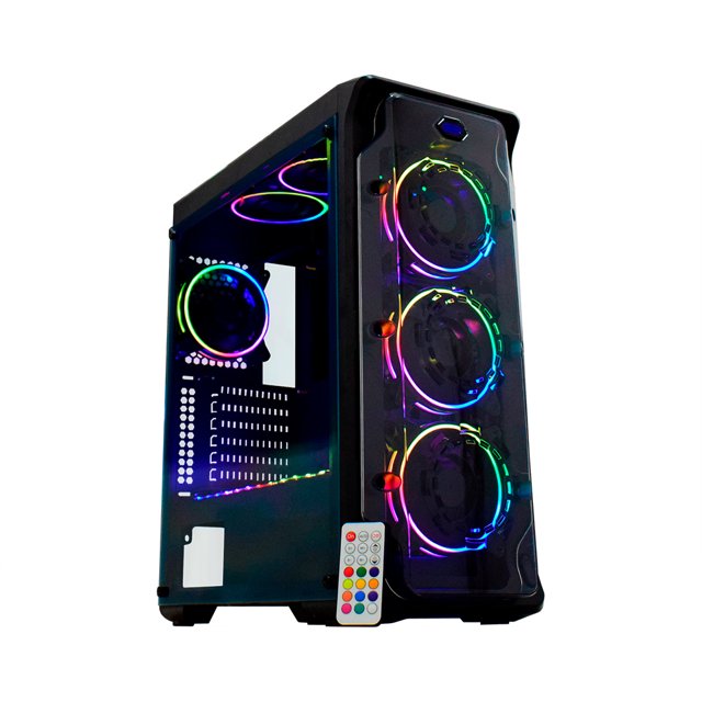 Gabinete Gamer Kmex Dark Trooper, Com 3 Fan RGB AFW + Fita Led - CG-01B1