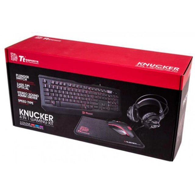 Kit Gamer Teclado, Mouse, Mouse Pad, Headset  TT Esport Gaming -  KB-GCK-PLBLPB-01