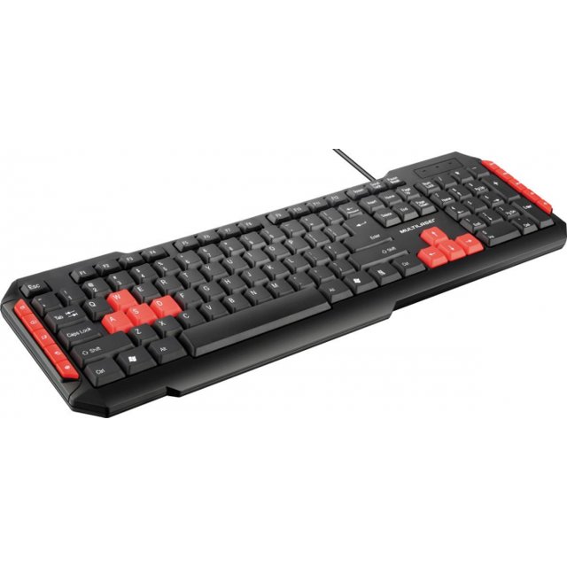 Teclado Gamer Multilaser Red Keys, Usb, Multimídia - TC160