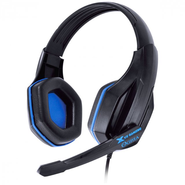 Fone Headset Gamer Vx Gaming Ogma, P2 Stereo, Com Microfone - Preto e Azul