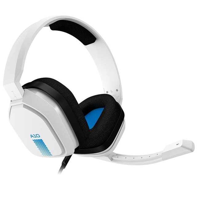 Headset Gamer Astro Gaming A10 para PlayStation, Xbox, PC, Mac Branco e Azul - 939-001853