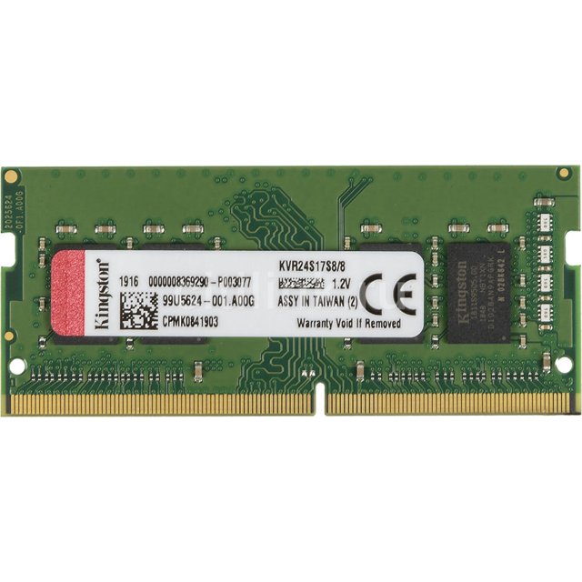 Memoria para Notebook Kingston 8GB, 2400MHz, DDR4, CL17 - KVR24S17S8/8
