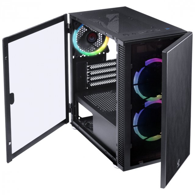 Gabinete Gamer Pcyes Solid, Com 3 Fans RGB, Lateral em Vidro Temperado - SOPTRGB3FV