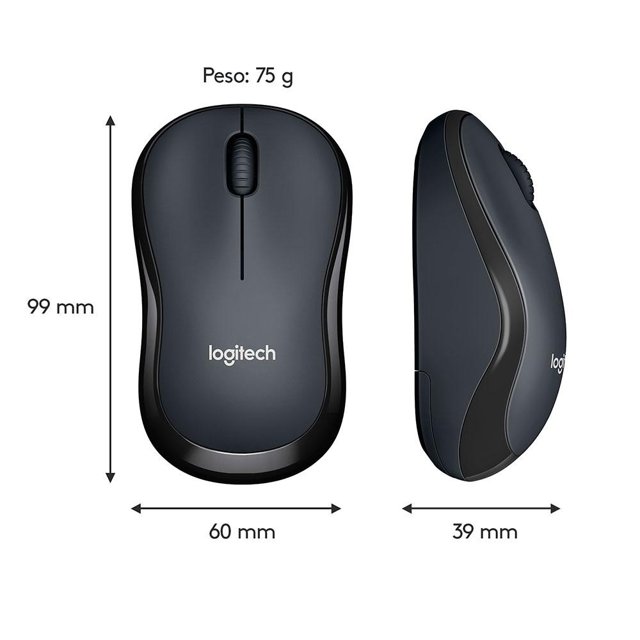 Mouse Logitech em Fio M220, Clique Silencioso, Design Ambidestro Compacto, Graphite - 910-006127