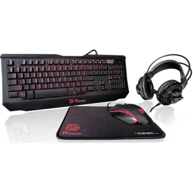 Kit Gamer Teclado, Mouse, Mouse Pad, Headset  TT Esport Gaming -  KB-GCK-PLBLPB-01