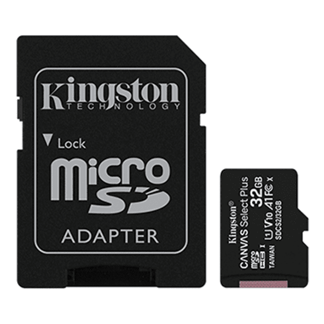Cartão de Memória SD Kingston Canvas Select Plus Class 10UHS-I 32GB Micro + Adaptador - SDCS2/32GB