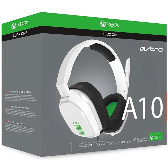 Headset Gamer Astro Gaming A10 para Xbox, PlayStation, PC, Mac Branco e Verde - 939-001854