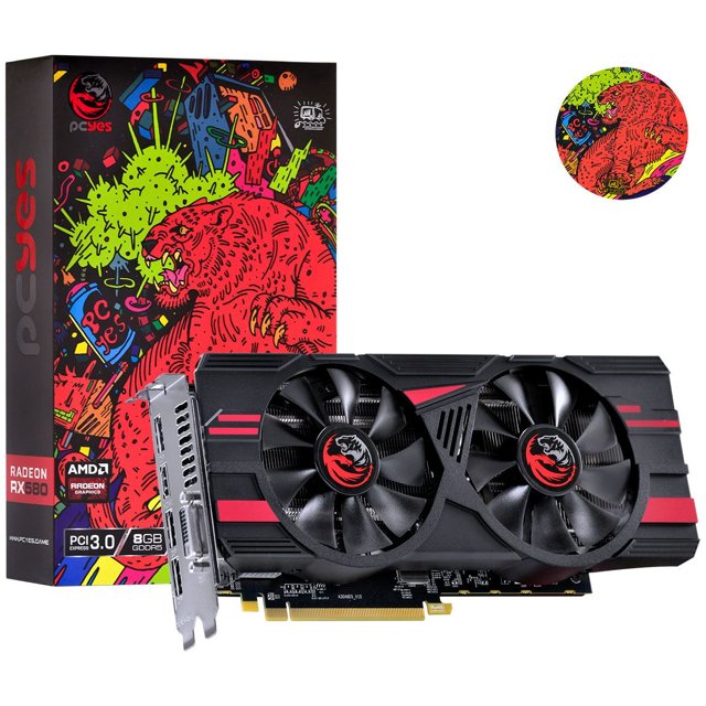 Placa de Video AMD Radeon RX 580 8GB, GDDR5, 256 Bits, Dual Fan Graffiti Series - PJ580RX25608G5DF