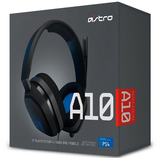 Headset Astro Gaming A10 para PlayStation, Xbox, PC, Mac, Preto e Azul - 939-001838