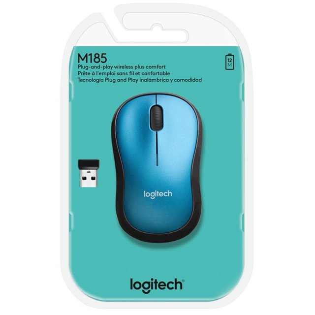 Mouse Logitech M185 Sem Fio Azul, 1000DPI - 910-003636