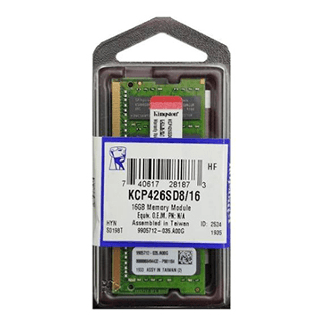 Memoria para Notebook Kingston 16GB, DDR4, 2666Mhz Proprietária - KCP426SD8/16