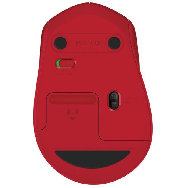 Mouse Logitech M280, Sem Fio, Vermelho, 1000DPI - 910-004286