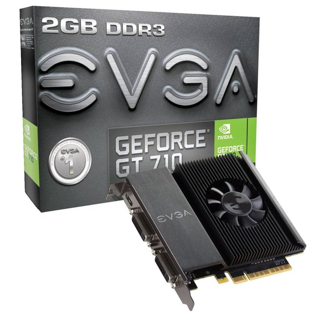 Placa De Video EVGA Geforce GT 710 2GB, 64BITS, DDR3, PCI-E2.0, DVI+DVI+HDMI - 02G-P3-2717-KR