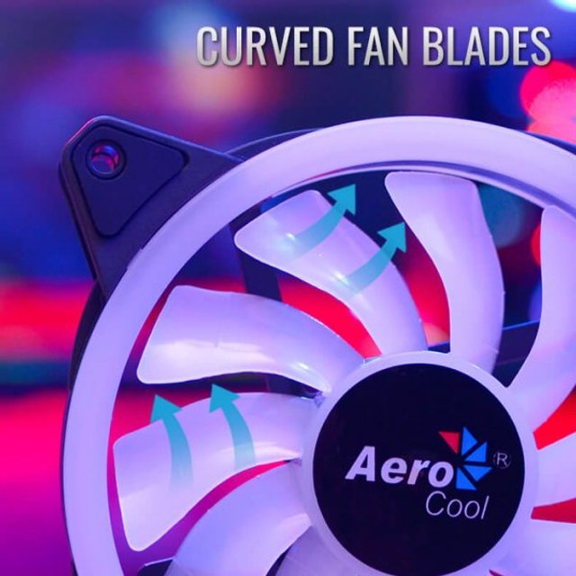Cooler para Gabinete Aerocool Kit com 3 Peças + Controladora, 120x120x25mm, Led RGB - Duo 12 Pro
