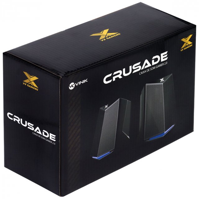 Caixa de Som Vinik Gamer 2.0 Crusade, 6W, Led Azul CXGCR6W