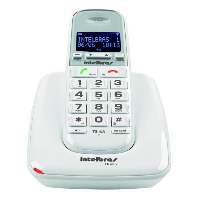 Telefone Sem Fio DECT 6.0 com Identificador de Chamadas e Viva Voz, Branco - TS63V
