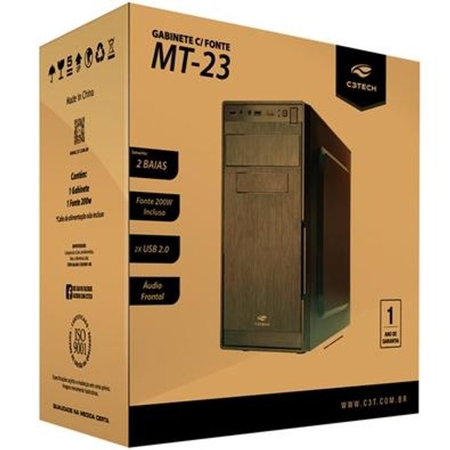Gabinete Micro-ATX, com Fonte 200w, C3Tech - MT-23V2