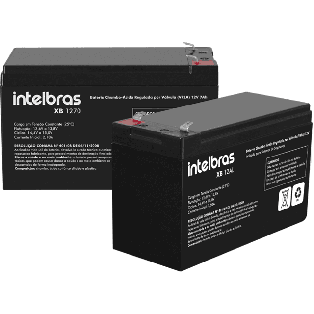 Bateria Selada Intelbras VRLA 12V 7Ah, Alarme - XB1270