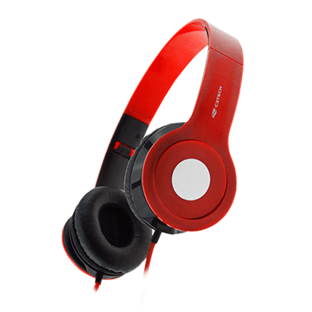 Headset C3Tech Dobrável,  Vermelho - PH-100RD