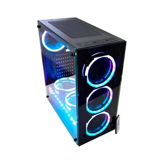 Gabinete Gamer Kmex Atlantis Sync, Com 3 Fan ARGB + Fita Led  - CG-05N9