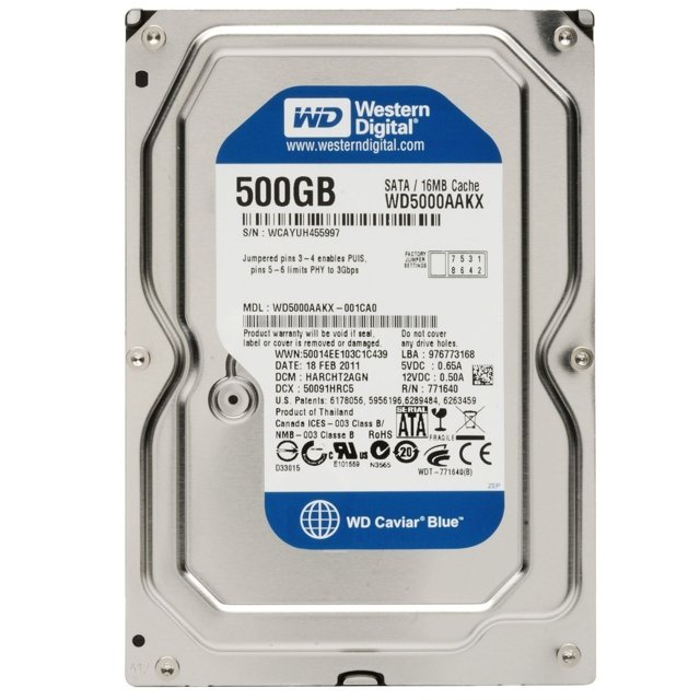HD WD Blue 500GB, 7200rpm, 3.5", Sata III - WD5000AAKX