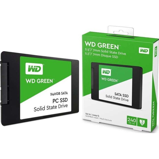 SSD WD Green 240GB 2.5'', Sata III, Leituras 540Mbps e Gravações 465Mbps - WDS240G2G0A